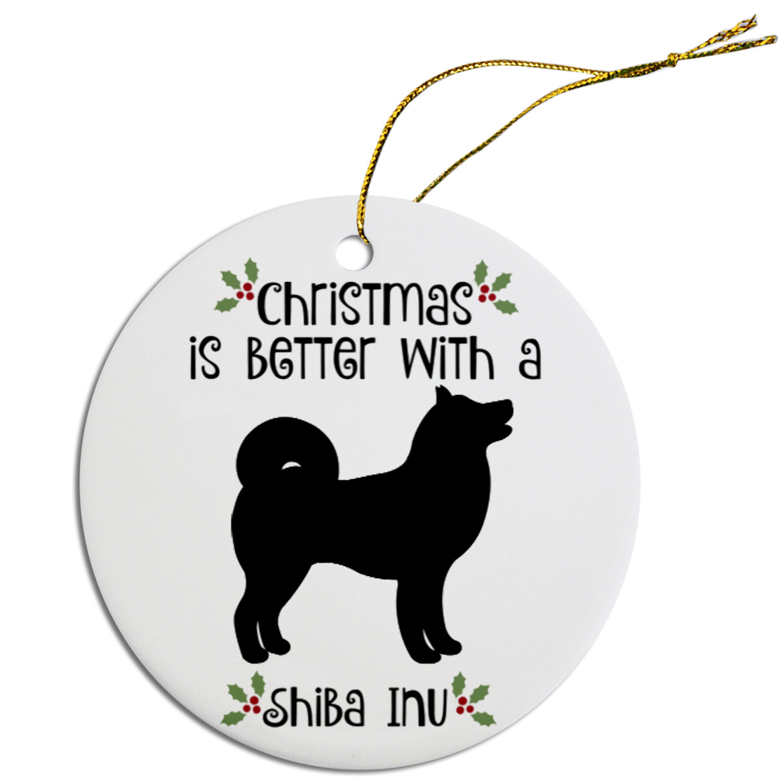 Breed Specific Round Christmas Ornament Shiba Inu